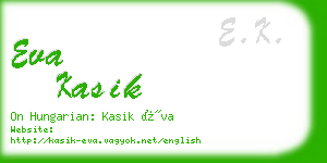 eva kasik business card